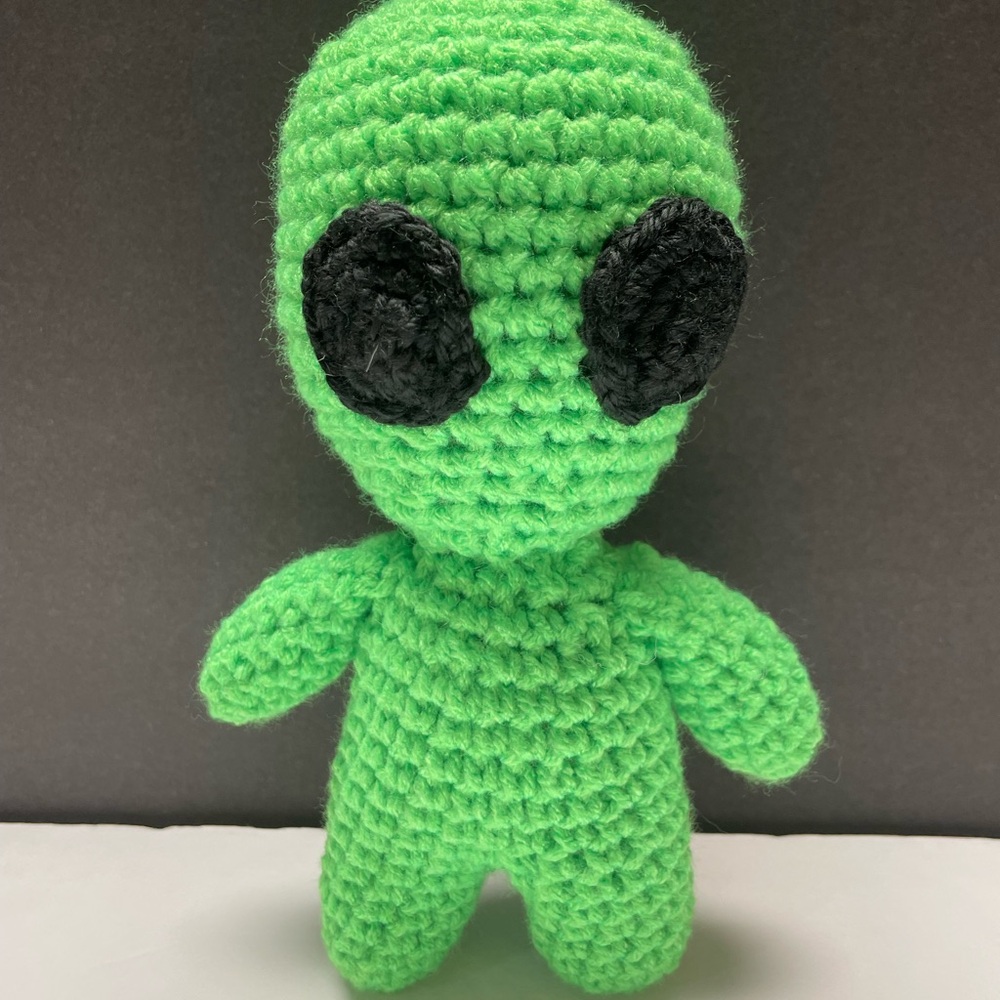 Green Crochet Alien Plush